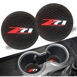 Z71 Black and Red Car Cup Holder Coasters Colorado Silverado